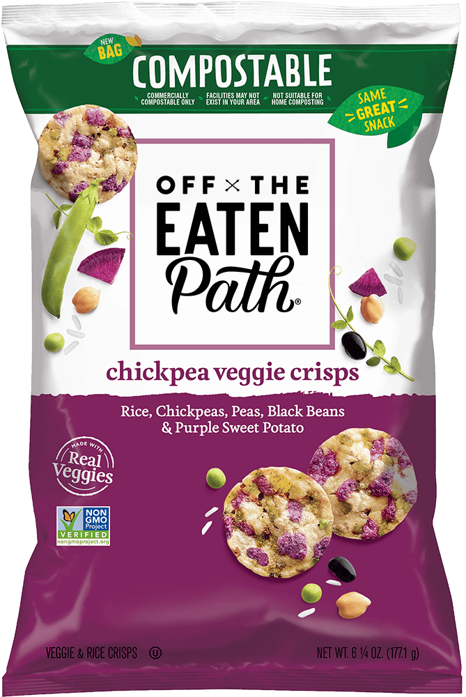Bag of Chickpea Veggie Crisps Compostable